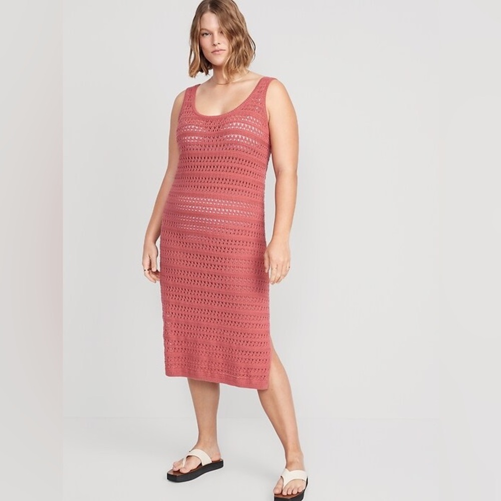 old navy fitted sleeveless crochet dress